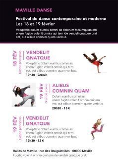 Flyers Festival de danse A5 recto verso personnalisable