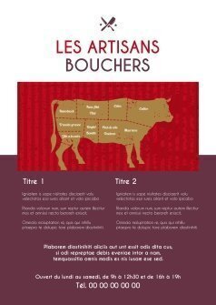 Flyers Les artisans bouchers A5 personnalisable