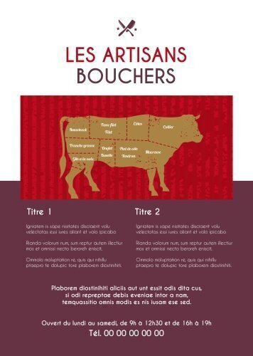 Impression Flyers Les artisans bouchers A5 personnalisable