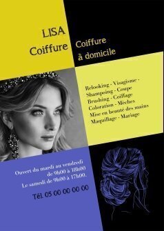 Flyers Lisa coiffure A5 recto verso personnalisable