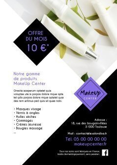 Flyers Make up center A5 recto verso personnalisable