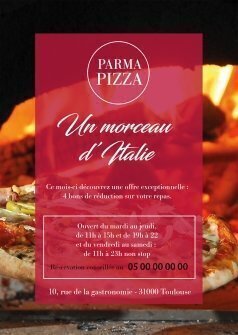 Flyers Parma pizza A5 recto verso personnalisable