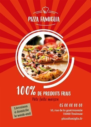 Impression Flyers Pizza famiglia A5 personnalisable