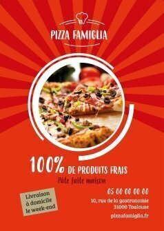 Flyers Pizza famiglia A5 recto verso personnalisable