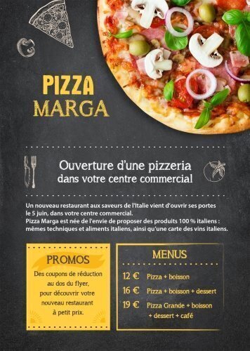 Impression Flyers Pizza marga A5 personnalisable
