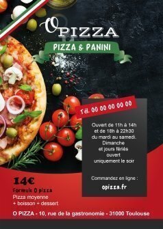 Flyers Pizza & panini A5 recto verso personnalisable