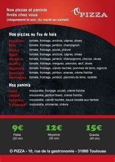 Flyers Pizza & panini A5 recto verso personnalisable