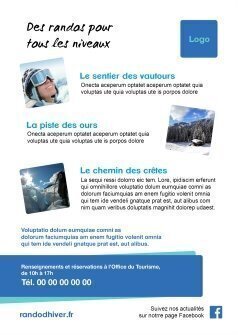 Flyers Rando hiver A5 recto verso personnalisable