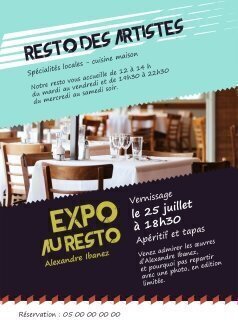 Flyers Resto des artistes A5 personnalisable