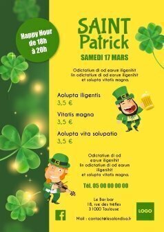 Flyers Saint patrick A5 recto verso personnalisable