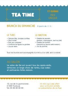 Flyers Tea time A5 recto verso personnalisable