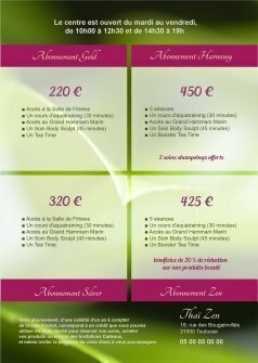 Flyers Thai zen A5 recto verso personnalisable