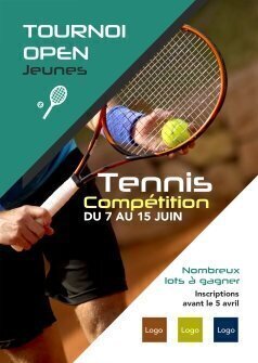 Flyers Tournoi de tennis A5 personnalisable