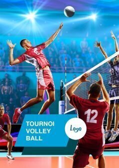 Flyers Tournoi de volley A5 personnalisable