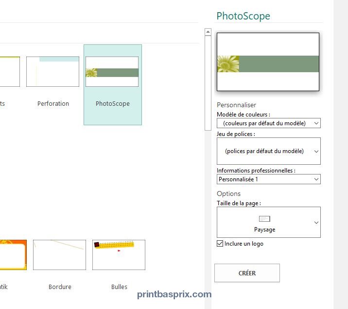 53 modèles intégrés cartes de visite Publisher