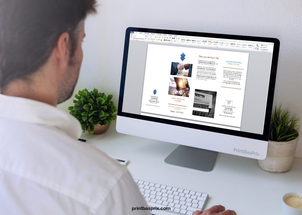 On prend en compte l’harmonie entre les volets mise en page faire un dépliant sur Word