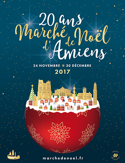 affiche de noël ambiance hivernale