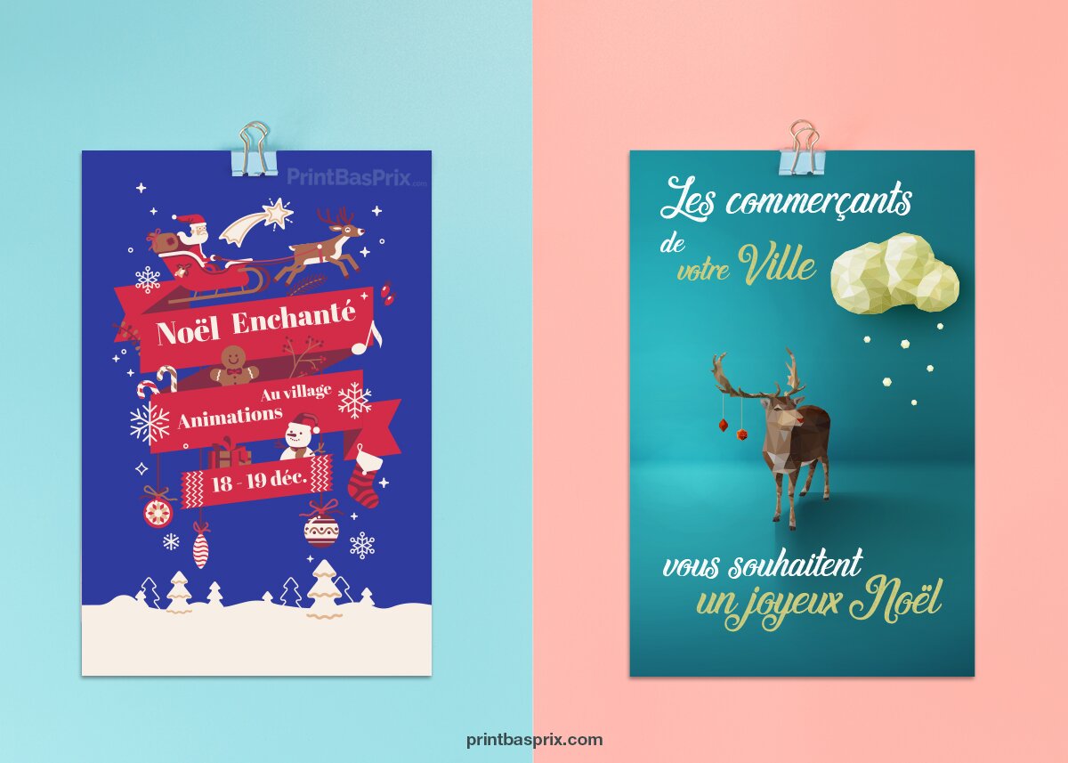 Affiche de noël fantaisie lisible