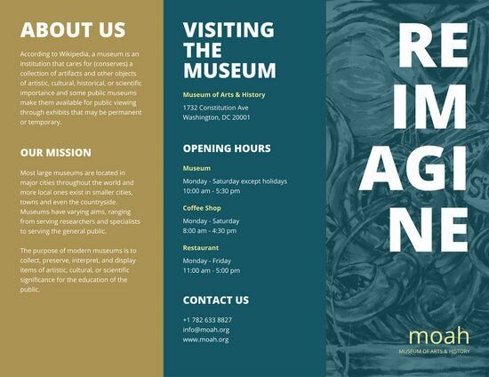 Brochure musée du moah de Washington