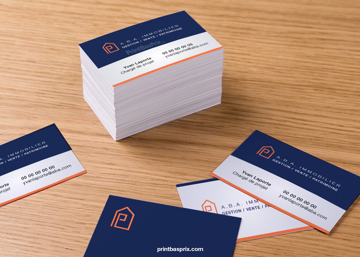 Carte de visite pour professionnel du secteur immobilier