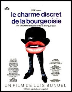 affiche créative de film Le charme discret de la bourgeoisie de Luis Bunuel