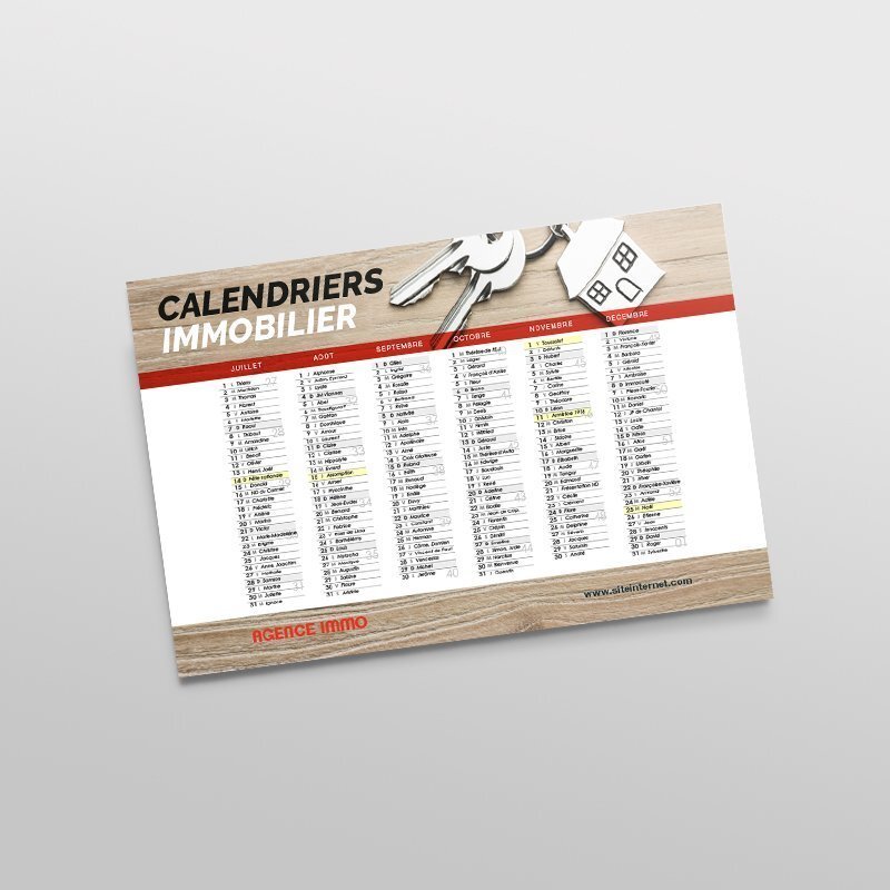 Impression calendrier immobilier
