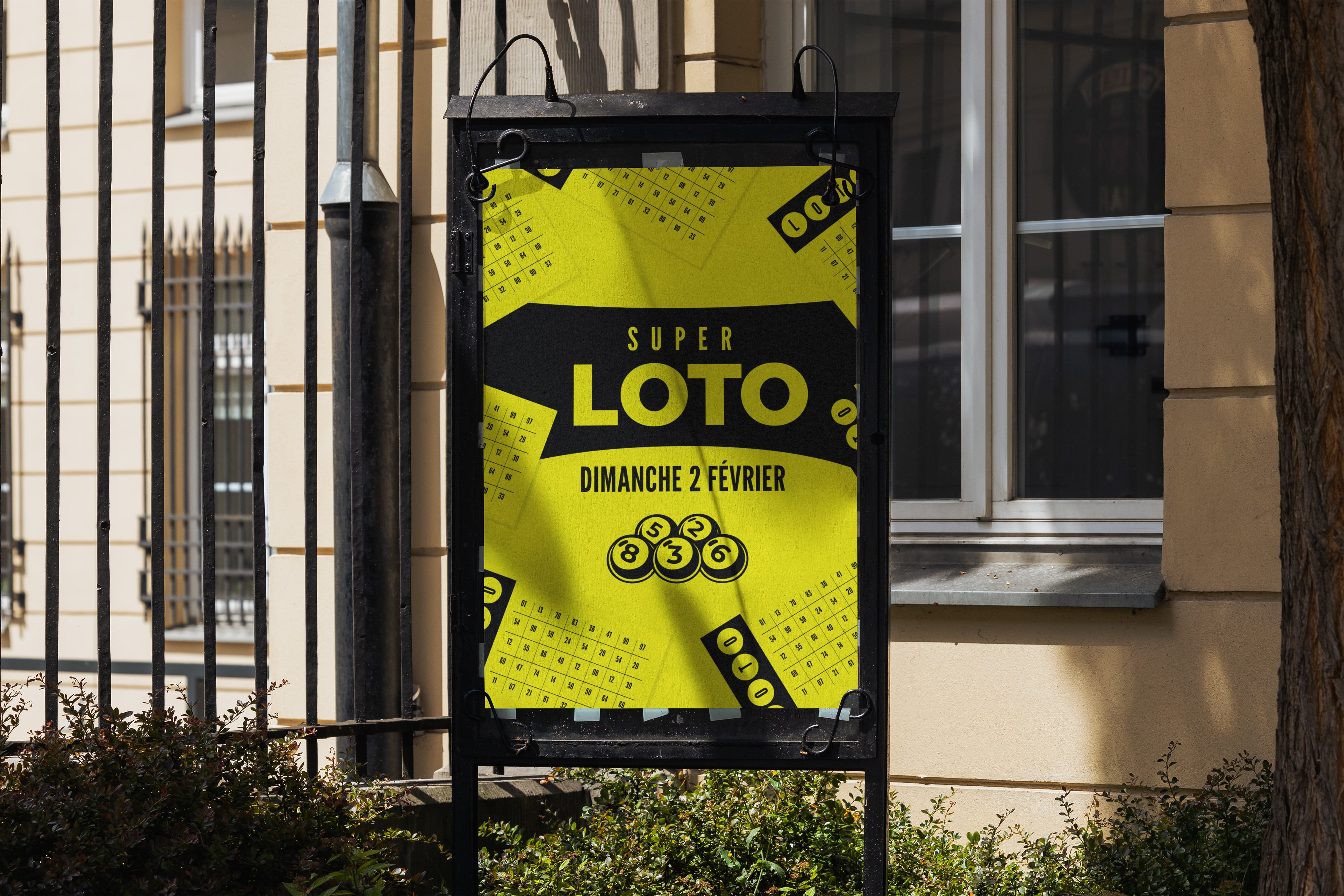 Impression d'affiche jaune fluo pour événement